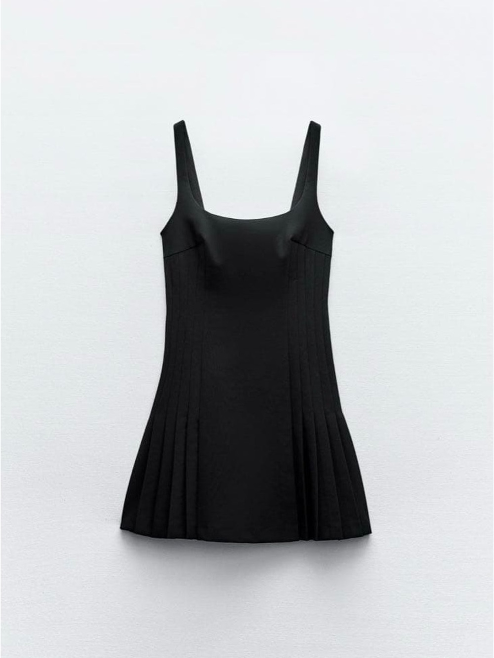 Zara black pleated mini dress